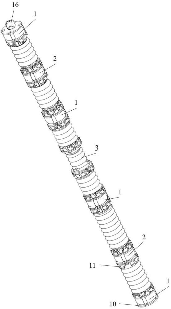 一種氣動式蛇形軟體機器人